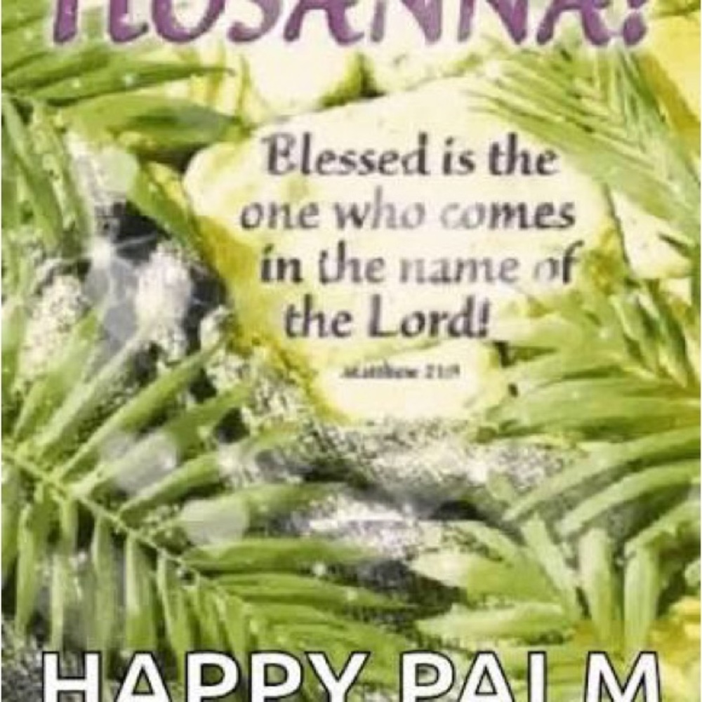 Palm Sunday Decorative Sign - Green Text Art